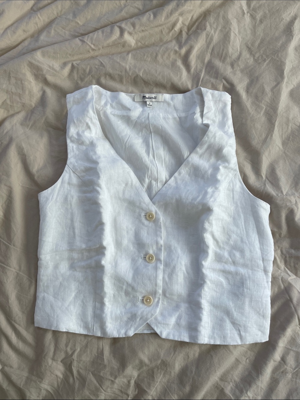 100% Linen Katrina Crop Vest Top